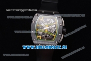 Richard Mille RM 038 Miyota 9015 Automatic PVD Case with Skeleton Dial Dot Markers and Black Rubber Strap