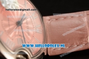 1:1 Cartier Ballon Bleu De 2671 Auto Steel Case with Pink Dial and Pink Leather Strap