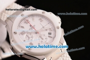 Hublot Big Bang Clone HUB4100 Automatic Steel Case with White Ceramic Bezel and White Dial - 1:1 Original (TW)