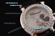 Chopard Happy Sport - Mickey Swiss Quartz Stainless Steel Case Diamond Bezel with Black Leather Strap and White MOP Dial
