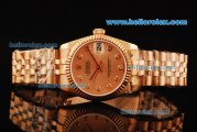 Rolex Datejust Automatic Movement Full Rose Gold with ETA Case and Diamond Hour Markers