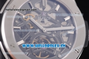 Hublot Classic Fusion Tourbillon Asia 3836 Automatic Steel Case with Skeleton Dial and Grey Leather Strap