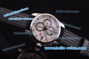 Chopard Gran Turismo GT XL Chronograph Swiss Valjoux 7750 Movement Silver Case with White Dial and Black Rubber Strap