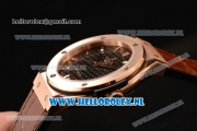 Hublot Classic Fusion 9015 Auto Rose Gold Case with Black Dial and Brown Leather Strap