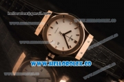Hublot Classic Fusion Miyota 9015 Automatic Rose Gold Case with White Dial and Black Leather Strap (AAAF)