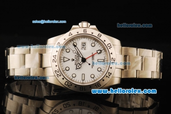 Rolex Explorer II Automatic Movement Full Steel with White Dial and White Markers-41mm Size