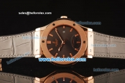 Hublot Classic Fusion Swiss ETA 2824 Automatic Rose Gold Case with Brown Dial and Black Leather Strap-1:1 Original