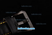Ferrari Chronograph Quartz Movement PVD Case with Yellow Dial and White Marker-Black Leather Strap
