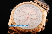 Breitling Bentley Motors Swiss Valjoux 7750 Chronograph Automatic Movement Full Rose Gold with White Dial and Honeycomb Bezel-Special Edition