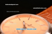 Ulysse Nardin Classico Miyota OS2035 Quartz Rose Gold Case with Stick Markers Rose Gold Dial and Orange Leather Strap