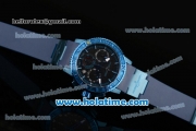 Ulysse Nardin Marine Diver Chrono Miyota OS20 Quartz Blue PVD Case with Black Dial Blue Stick Markers and Blue Rubber Bracelet