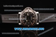Panerai Luminor Submersible Automatic Acciaio PAM 024 Swiss Valjoux 7750 Automatic Steel Case with Black Dial and Rubber Strap - Dot/Arabic Numeral Markers (KW)