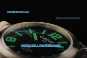 U-Boat Italo Fontana Left Hook Automatic Movement Full Steel with Green Markers and Black Dial