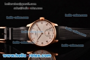 IWC Portuguese Vintage Asia 6497 Manual Winding Rose Gold Case with White Dial and Arabic Numeral Markers