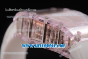 Richard Mille RM 07-02 Miyota 9015 Automatic Pink Sapphire Case with White Rubber Strap White Markers and Blue MOP Dial