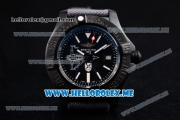 Breitling Avenger II Seawolf Boelcke Swiss ETA 2836 Automatic PVD Case with Black Dial and Black Leather Strap Red Second Hand (H) - 1:1 Original