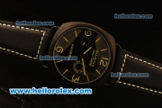 Panerai Radiomir Asia 6497 Manual Winding PVD Case with Black Dial and Black Leather Strap