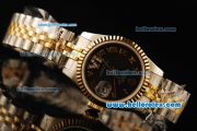 Rolex Datejust Automatic Movement ETA Coating Case with Gold Bezel and Roman Numerals- Two Tone Strap