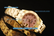 Rolex Datejust Automatic Movement Full Gold with Pink Dial and Roman Numerals-ETA Coating Case