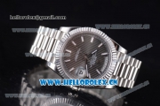 Rolex Day-Date II Swiss ETA 2836 Automatic Stainless Steel Case/Bracelet with Black Dial and Stick Markers (BP)