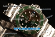 Rolex Submariner Clone Rolex 3135 Automatic Steel Case Green Dial With Dots Markers Steel Bracelet( AR)