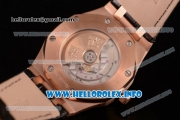 Audemars Piguet Royal Oak 41 Clone AP Calibre 3120 Automatic Rose Gold Case with Blue Dial Stick Markers and Black Leather Strap (BP)