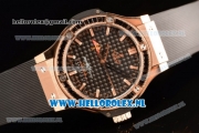 Hublot Big Bang Tutti Japanese Miyota Quartz Rose Gold Case with Black Dial Stick Markers and Black Rubber Strap