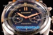 Panerai Radiomir 1940 Chronograph ORO Branco PAM 520 Asia Automatic Steel Case with Black Dial and Dot Markers