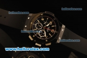 Hublot Big Bang Swiss Valjoux 7750 Automatic Movement Full Ceramic Case with Black Dial and Silver Markers-Black Rubber Strap