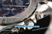 Rolex Daytona Chrono Swiss Valjoux 7750 Automatic Steel Case with Black Bezel Blue Dial and Arabic Numeral Markers