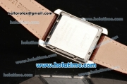 Cartier Tank MC Miyota Quartz Steel Case with Roman Numeral Markers and Brown Dial