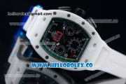 Richard Mille RM 011 Felipe Massa Chronograph Swiss Valjoux 7750 Automatic Ceramic PVD Case with Green and Black Dial Arabic Numeral Markers and White Rubber Strap