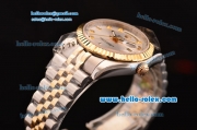 Rolex Day-Date Swiss ETA 2836 Automatic Two Tone Case with Gold Bezel Diamond Bezel and Silver Dial