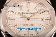 Audemars Piguet Royal Oak 41 MM Clone AP Calibre 3120 Automatic Steel Case/Bracelet with White Dial and Stick Markers - 1:1 Original (JF)