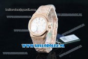 Audemars Piguet Royal Oak Swiss Quartz Rose Gold Case with White Dial and Rose Gold Bracelet (EF)