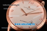 Vacheron Constantin Patrimony Miyota 9015 Automatic Rose Gold Case with White Dial and Arabic Numeral/Stick Markers