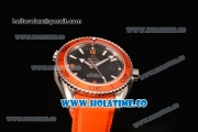 Omega Planet Ocean Clone 8500 Automatic Steel Case with Black Dial Orange Bezel and White Stick Markers (EF)