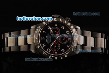 Rolex Daytona Oyster Perpetual Swiss Valjoux 7750 Automatic Movement Full PVD with Black Dial and Silver Numeral Markers