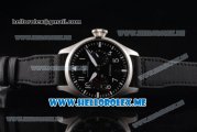 IWC Big Pilot Clone IWC 51111 Automatic Steel Case with Black Dial and Black Leather Strap Arabic Numeral Markers Steel Bezel