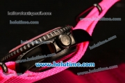 Rolex Sea-Dweller Deepsea Asia 2813 Automatic PVD Case with Hot Pink Nylon Strap and White Markers