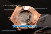 Hublot Classic Fusion 9015 Auto Rose Gold Case with White Dial and Brown Leather Strap