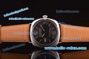 Panerai Radiomir Black Seal PAM00190 Automatic Steel Case with Black Dial and Orange Leather Strap