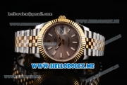 Rolex Datejust II Asia 2813 Automatic Two Tone Case/Bracelet with Grey Dial and Stick Markers (BP)