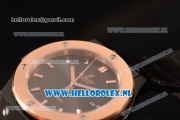 Hublot Classic Fusion 9015 Auto PVD/Rose Gold Case with Black Dial and Black Leather Strap