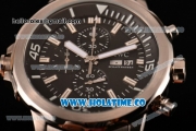 IWC Aquatimer Chronograph Miyota Quartz Full Steel with Black Dial and Stick Markers