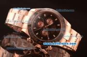 Rolex Daytona Automatic Full Rose Gold with PVD Bezel and Black Dial-7750 Coating