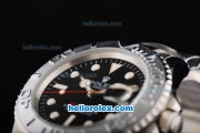 Rolex Yacht-Master Oyster Perpetual Automatic White Graduated Bezel with Black Dial and White Marking-Small Calendar