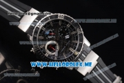 Ulysse Nardin Maxi Marine Diver Miyota OS20 Quartz Steel Case with Black Dial and Black Rubber Strap Black Hands