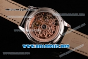 Patek Philippe Complicated Skeleton Asia Automatic Steel Case with Skeleton Dial and Black Leather Strap (GF)