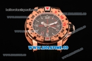 Richard Mille RM028 Swiss Valjoux 7750 Automatic Rose Gold Case with Skeleton Dial and Black Rubber Strap - Red